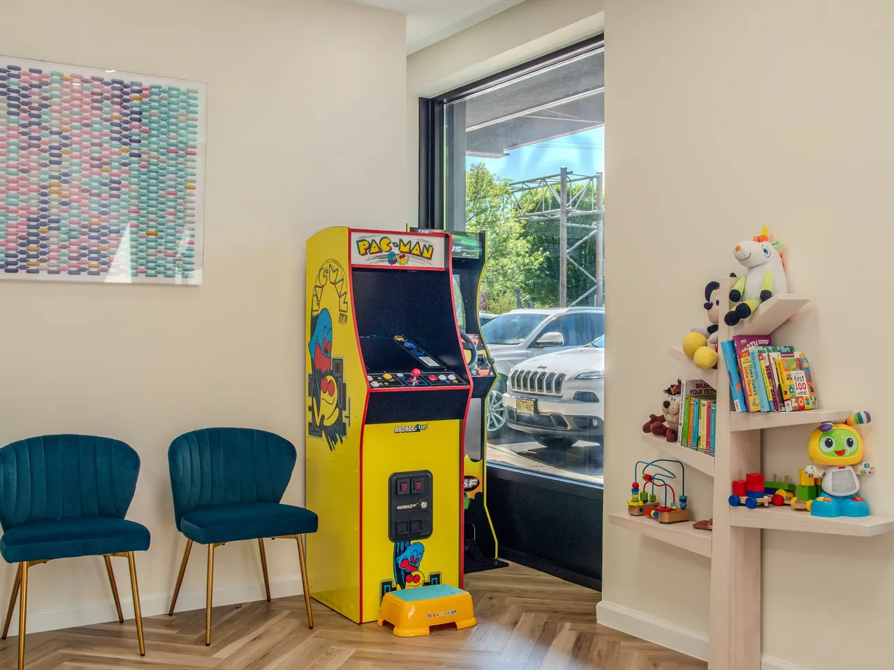 Waiting lounge with games and books