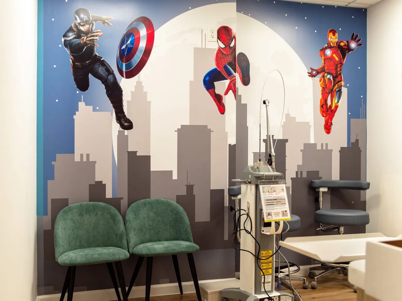 Superhero-themed consultation area